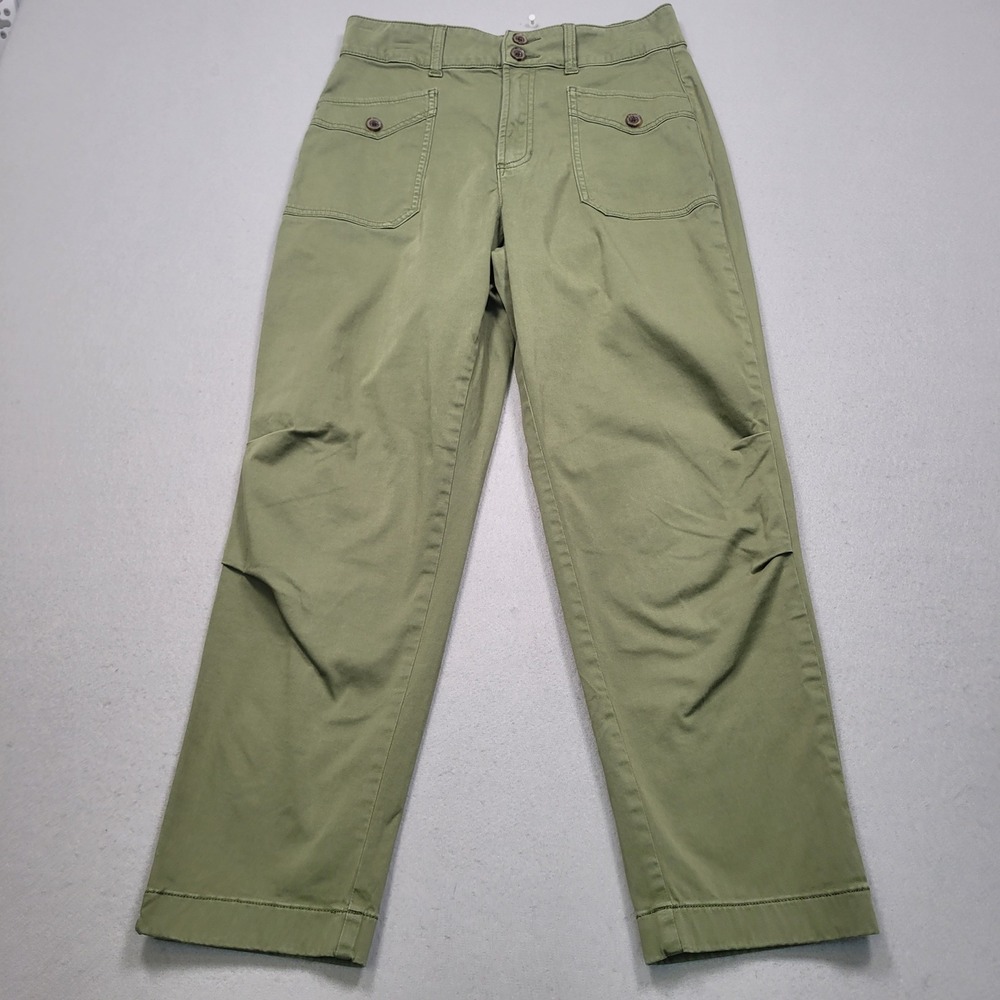 Lauren Conrad Womens Green High Rise Utility Ankle Pants Size 8